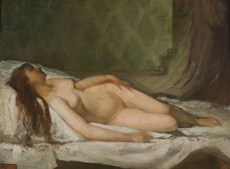 Mujer desnuda dormida. 